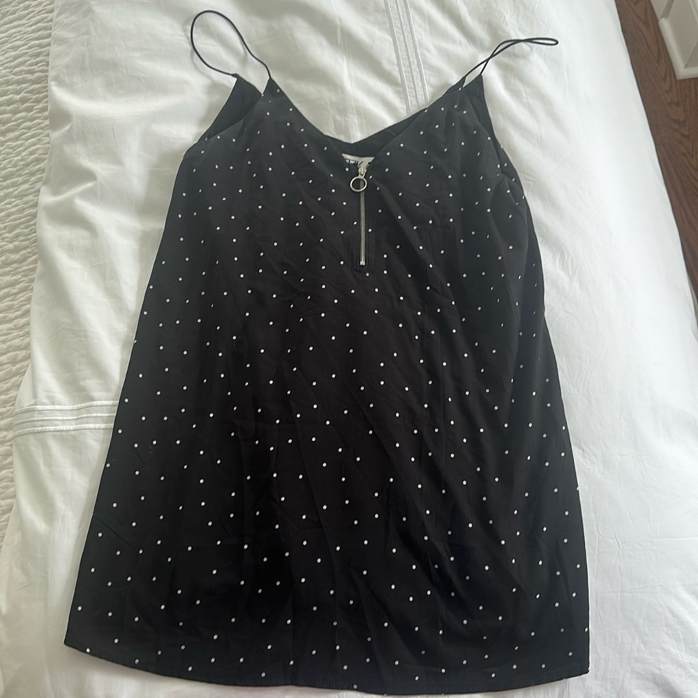 SEEK LF Black polkadot dress with zipper.
